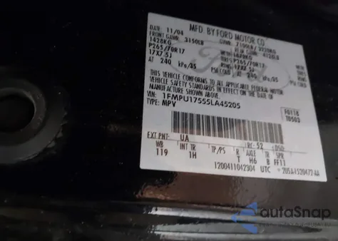 2005 Ford Expedition Eddie Bauer/King Ranch z USA, uszkodzony, nr VIN 1FMPU17555LA45205